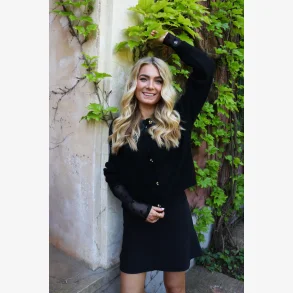 FRO O-NECK CARDIGAN - BLACK,