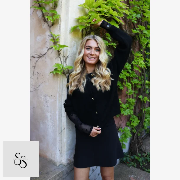 FRO O-NECK CARDIGAN - BLACK,