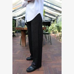 HENNE WIDE PANTS - BLACK DIAMOND