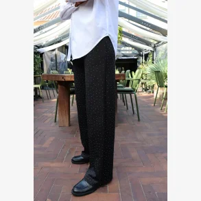 HENNE WIDE PANTS - BLACK DIAMOND