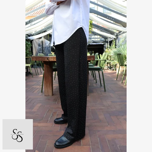 HENNE WIDE PANTS - BLACK DIAMOND