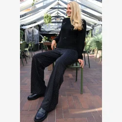 HENNE WIDE PANTS - BLACK DIAMOND