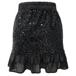 NOR FRILL SKIRT - BLACK SEQUINS, 22268