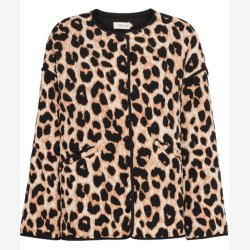 Leopard Overgangs jakke Cream