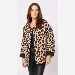 Leopard Overgangs jakke Cream