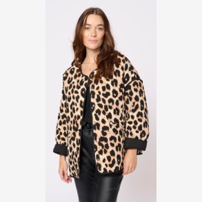 Leopard Overgangs jakke Cream