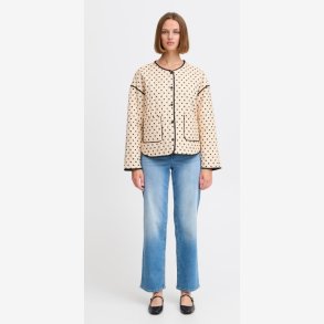  IXMALINI overgangs jakke ICHI Sort Prikker creme