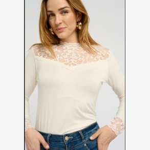 Cream Blonde Jersey Bluse Eggnog