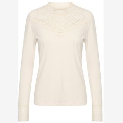 Cream Blonde Jersey Bluse Eggnog