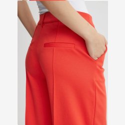 ICHI Wide Leg Bukser med vide 'KATE' i Hot Coral