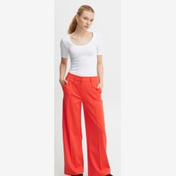 ICHI Wide Leg Bukser med vide 'KATE' i Hot Coral