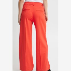 ICHI Wide Leg Bukser med vide 'KATE' i Hot Coral