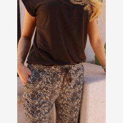 ALMA WIDE PANTS MOCCA LACE
